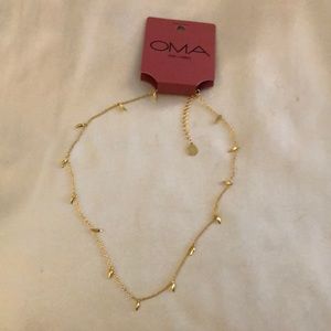 Oma The Label Gold Plated Sterling Silver Blader Shaky Leaf Charm Necklace NWT